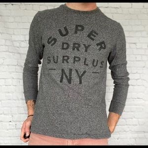 Men’s Superdry Gray Long Sleeve Graphic Tee